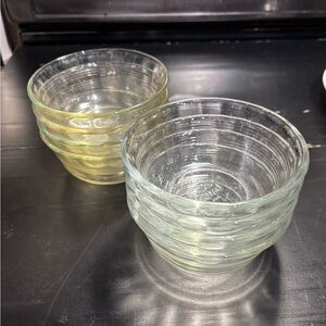 Set of 8 Vintage Pyrex 464 Glass Nesting Bowls Set - 4 Clear and 4 Tinted